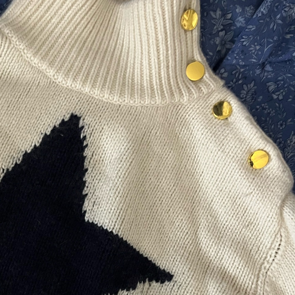 Kate Spade White Star Turtleneck Sweater - Picture 7 of 15